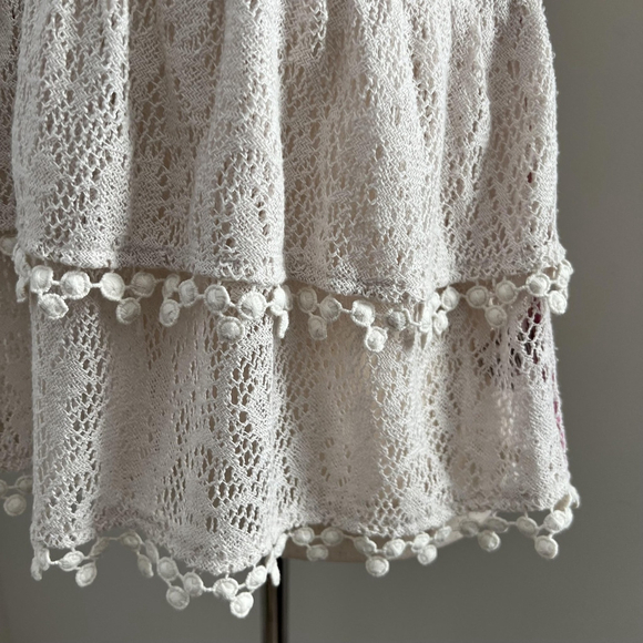 Free People Top Womens XS Ivory Crochet Lace Boho Cottagecore Fairycore Y2K - Picture 5 of 8